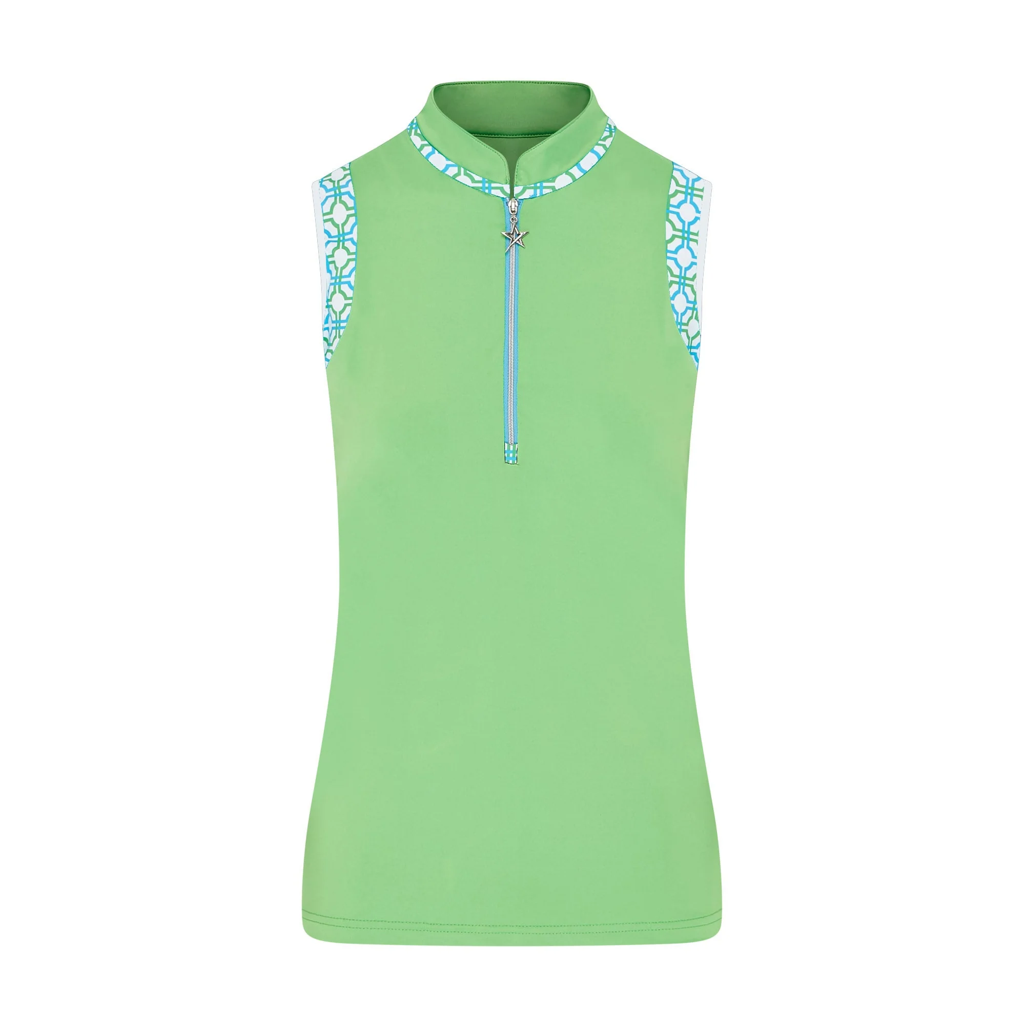 Alice Pattern Sleeveless Dazzling Blue & Emerald - Image 3