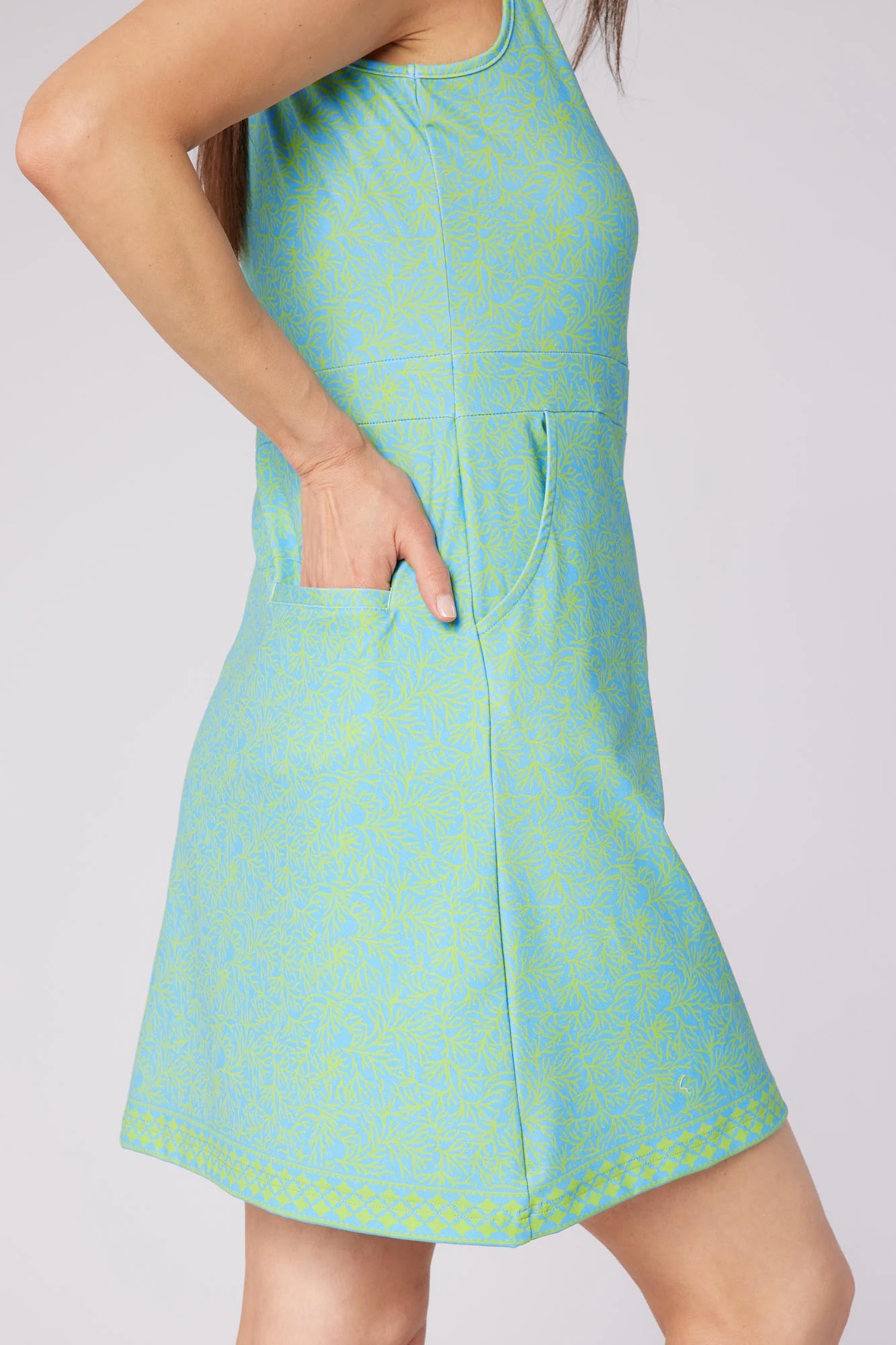 Azure Sleeveless Pattern Dress Ocean Bloom - Image 4