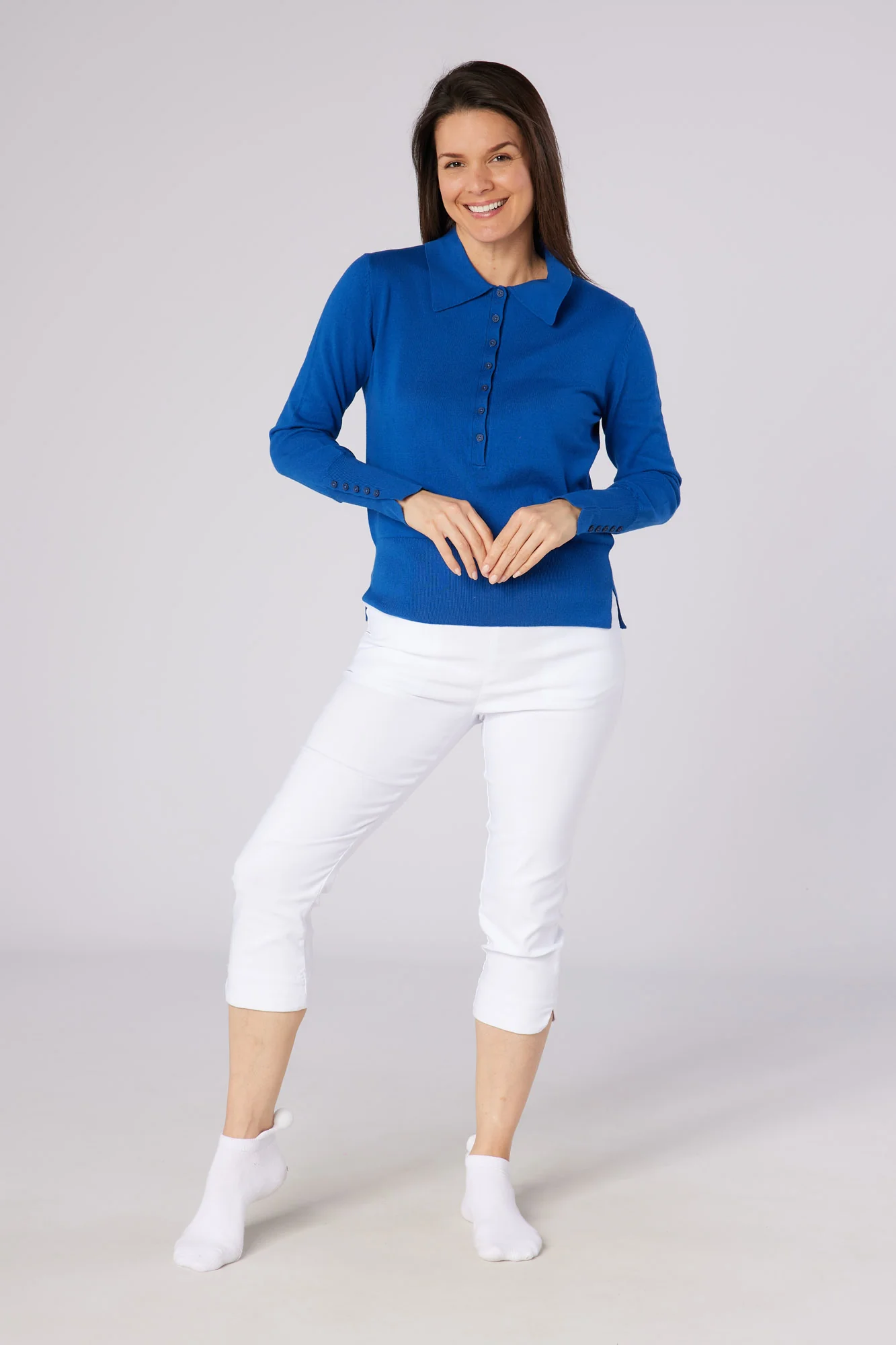 Blush Cotton Sweater True Blue - Image 4