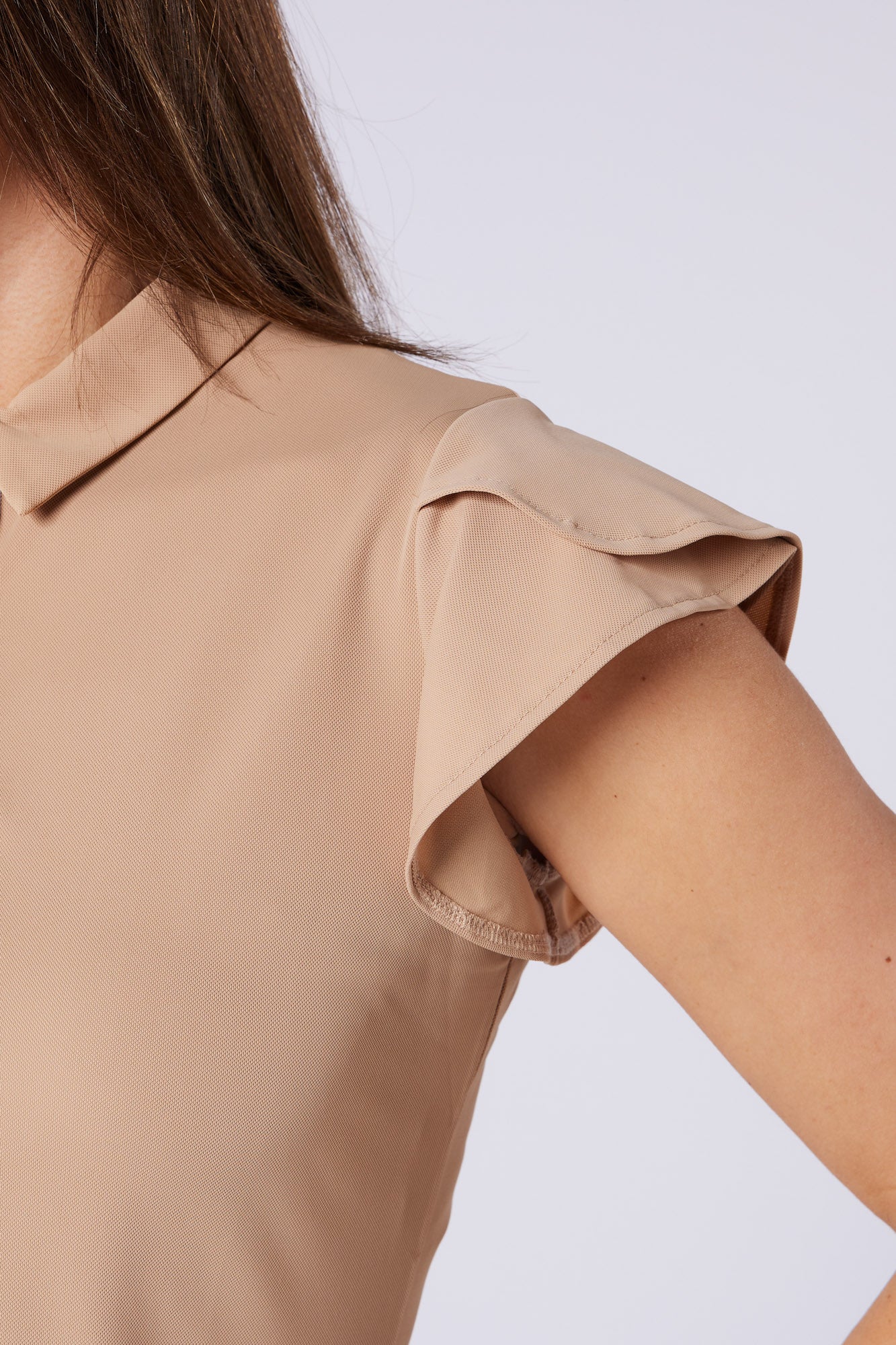 Breeze Fluted Cap Sleeve Caramel Latte - Image 3