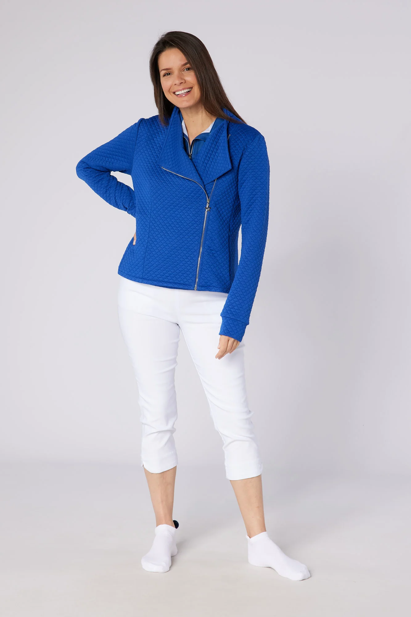 Cyrus Biker Style Jacket True Blue - Image 3