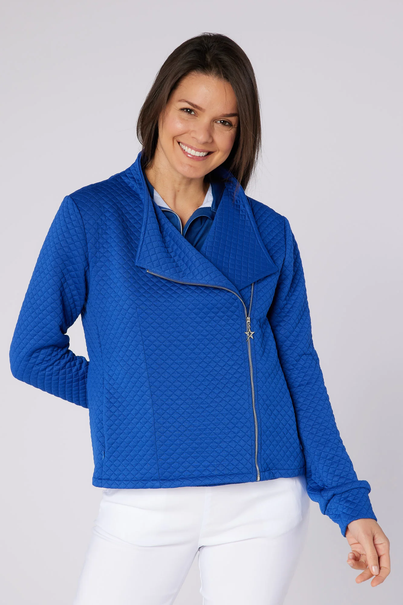 Cyrus Biker Style Jacket True Blue - Image 4