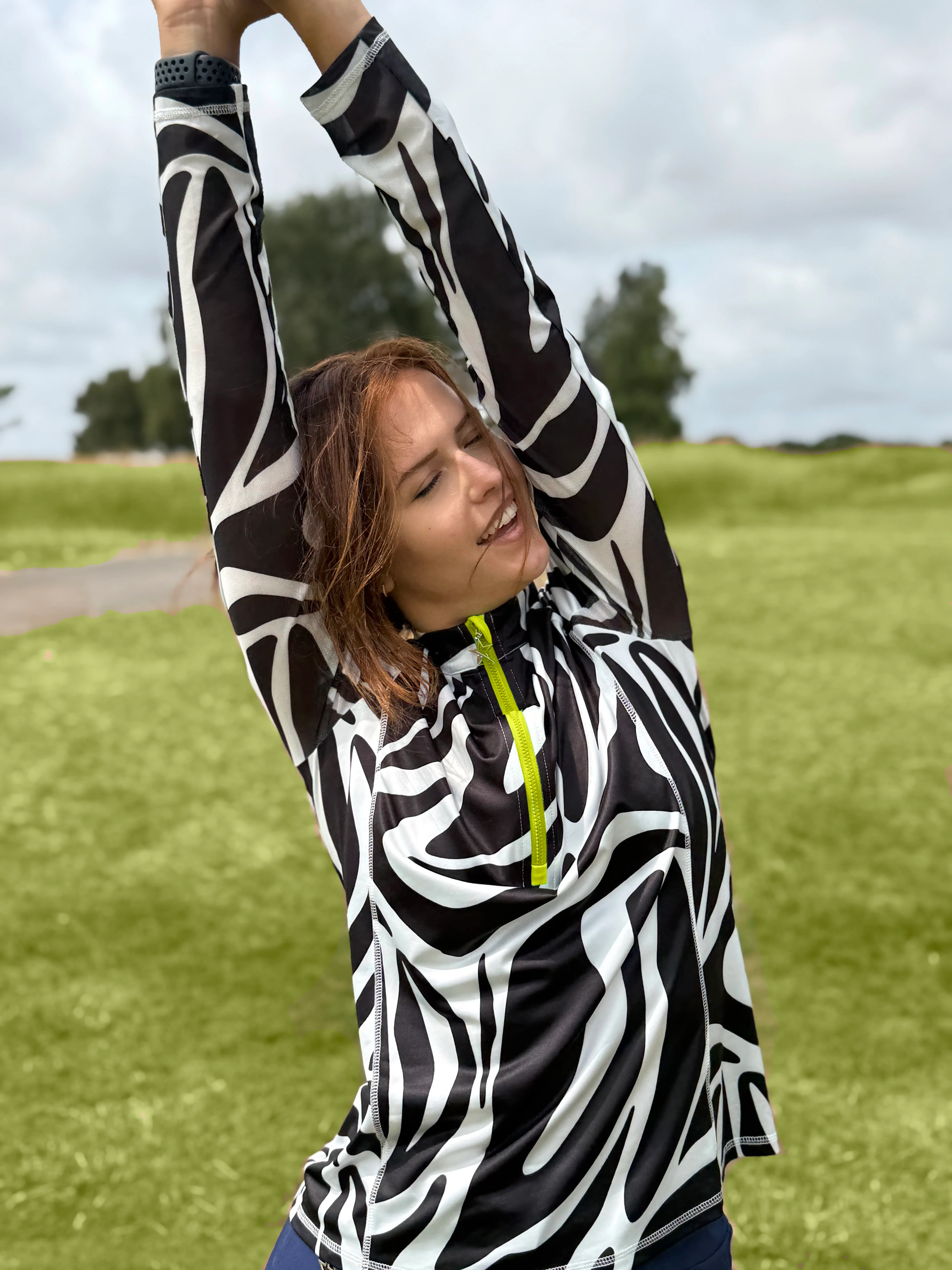 Elaine Net 1/4 Zip Lynx Lime - Image 5