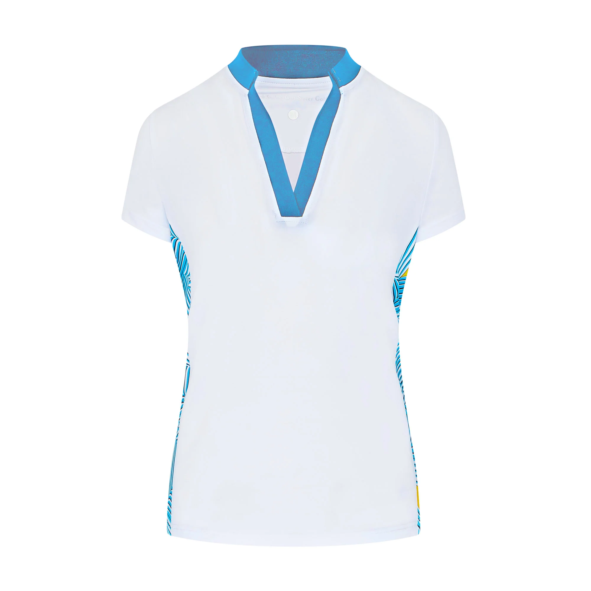 Lara Cap Sleeve Polo Wave Pattern - Image 3