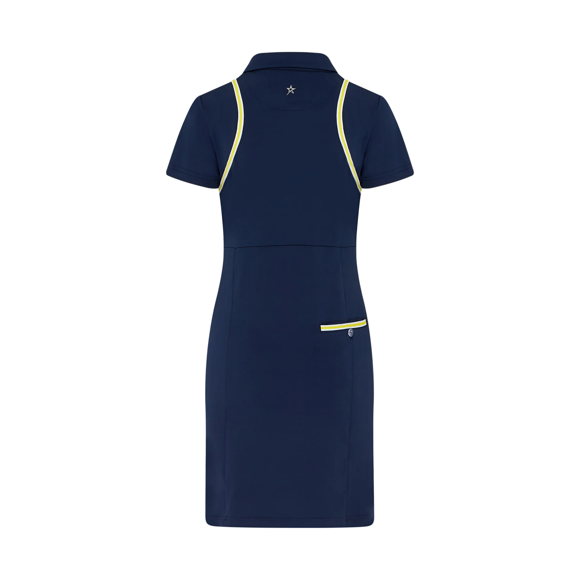 Liz Cap Sleeve Dress Navy & Sunshine - Image 3