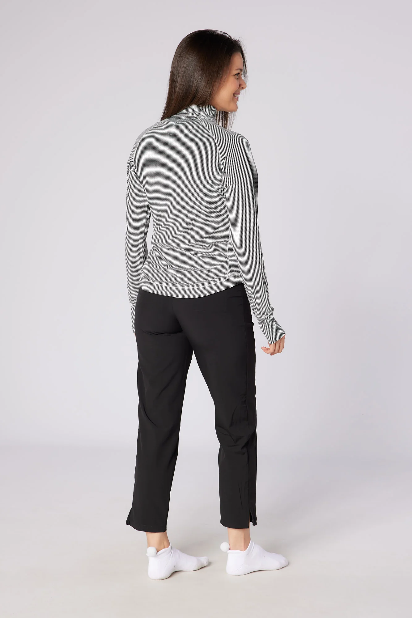 Lottie Stripe 1/4 Zip Black & White - Image 4