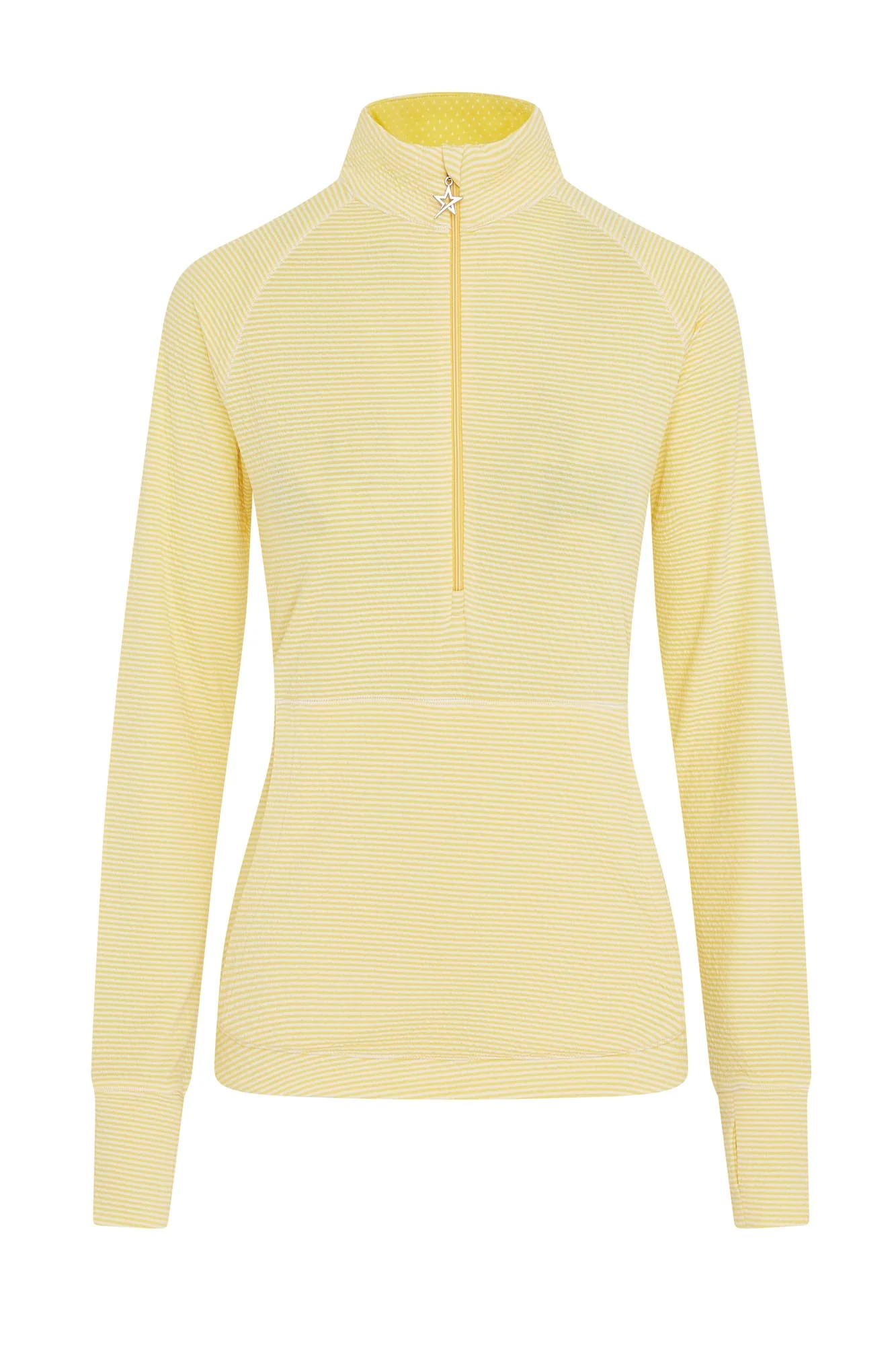 Lottie Stripe 1/4 Zip Lemon Drop & White - Image 4