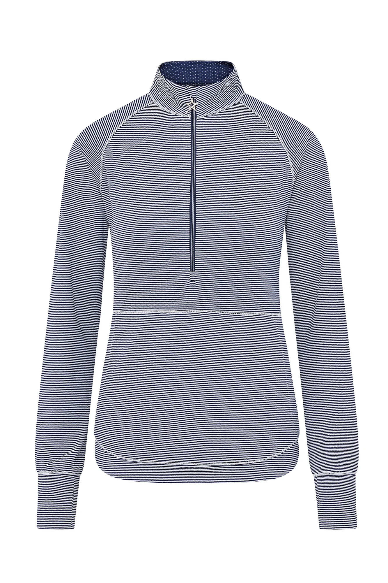 Lottie Stripe 1/4 Zip Navy & White - Image 3