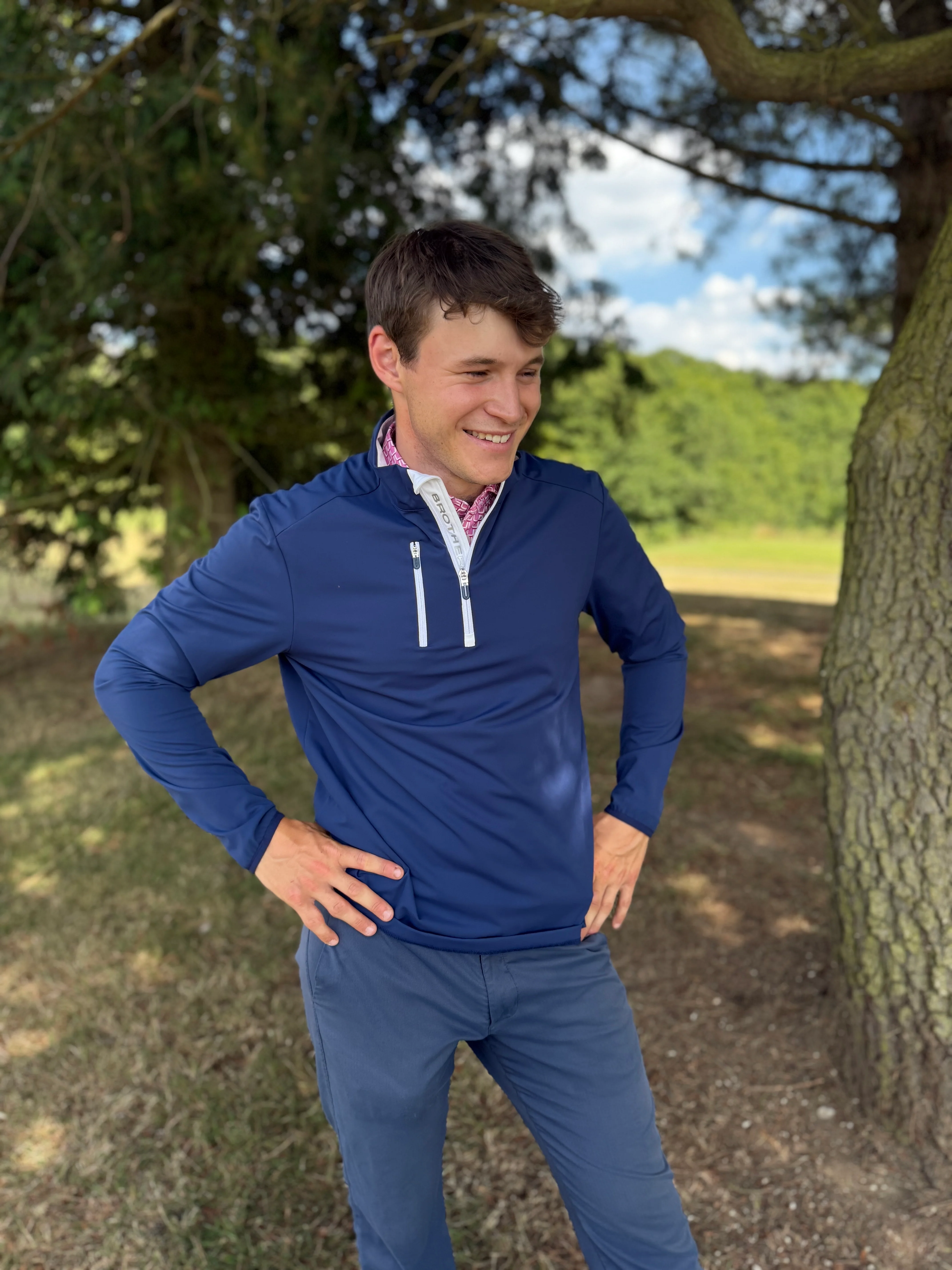 Luke 1/4 Zip Mid Layer Navy - Image 5