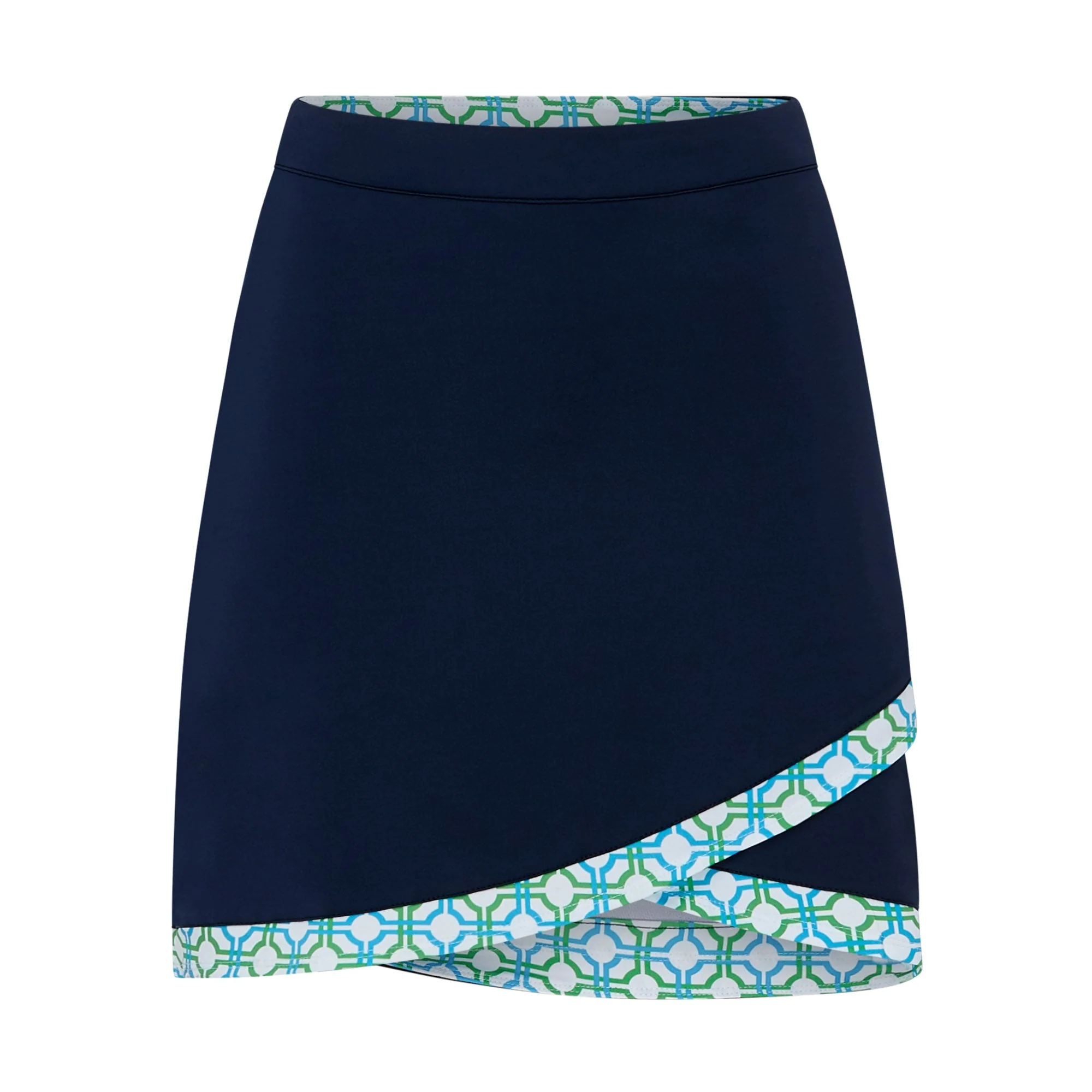 Milly Patterned Scalloped Skort Dazzling Blue & Emerald - Image 3