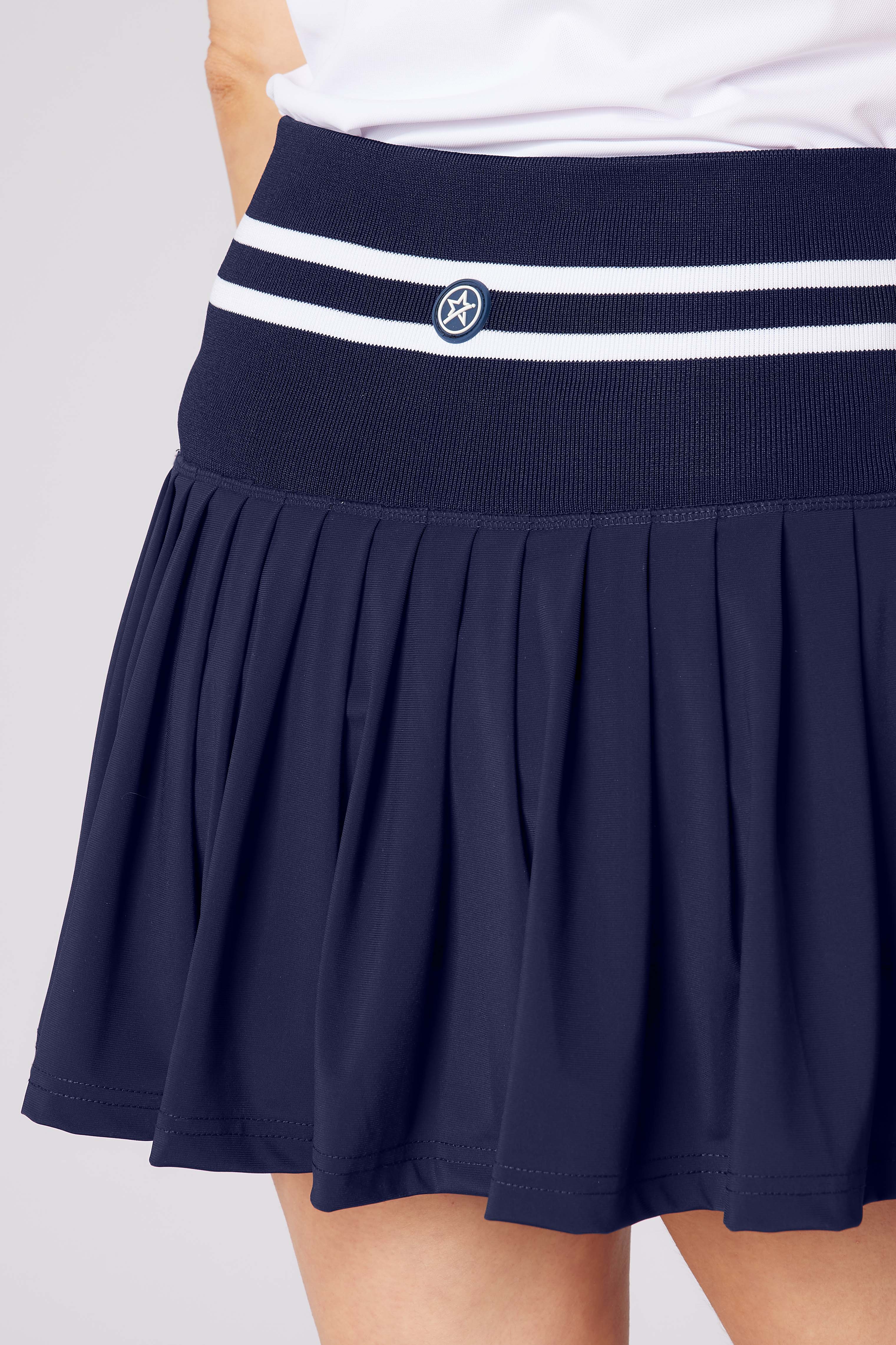 Molly Stripe Elite Pleated Skort Navy & White - Image 2
