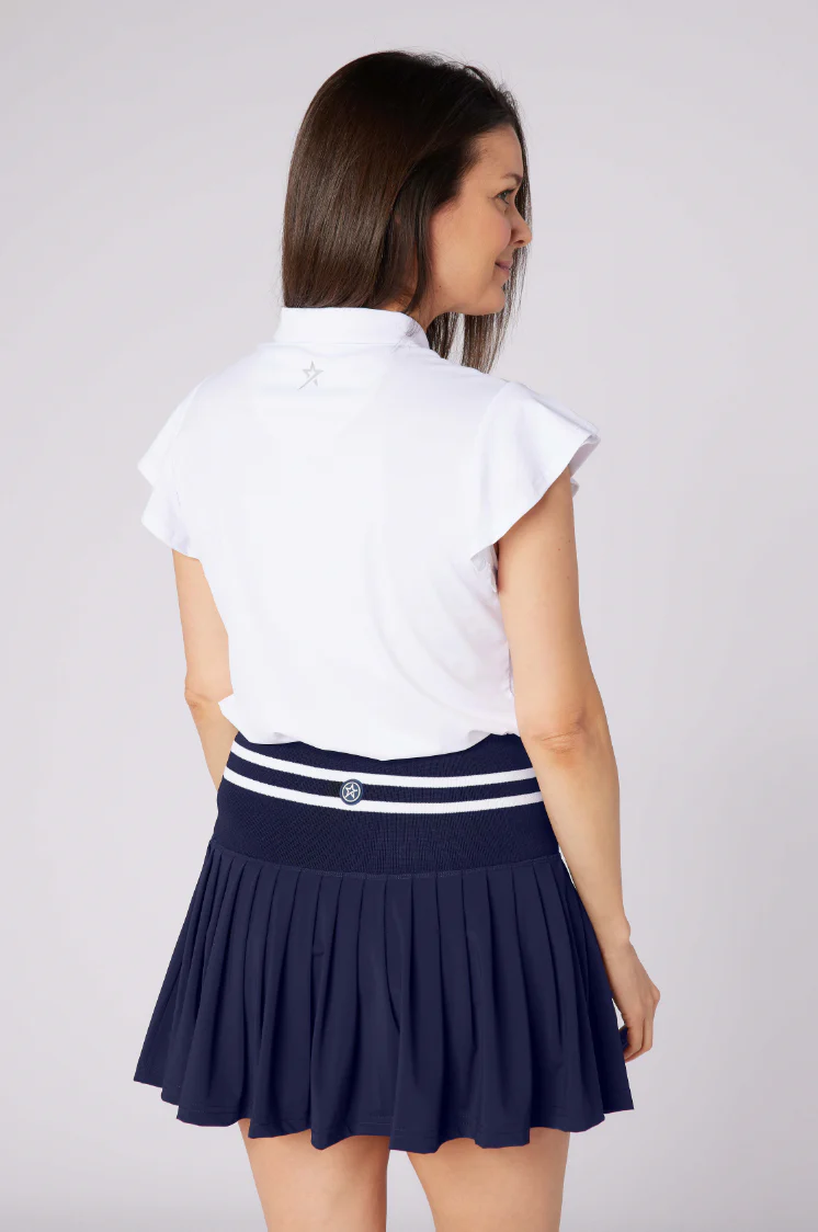 Molly Stripe Elite Pleated Skort Navy & White - Image 4