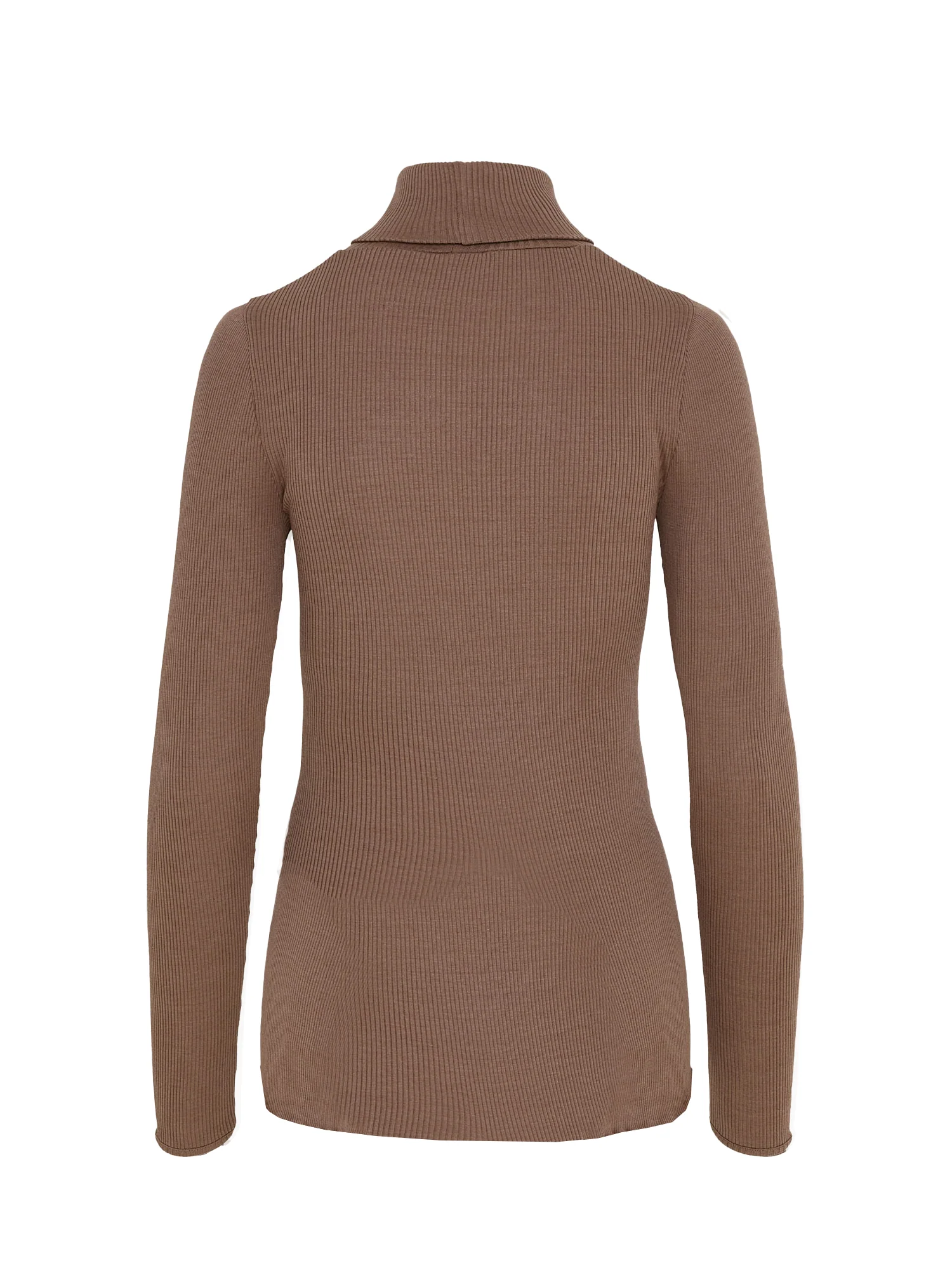 Nia Ribbed Roll Neck Walnut Whip - Image 3