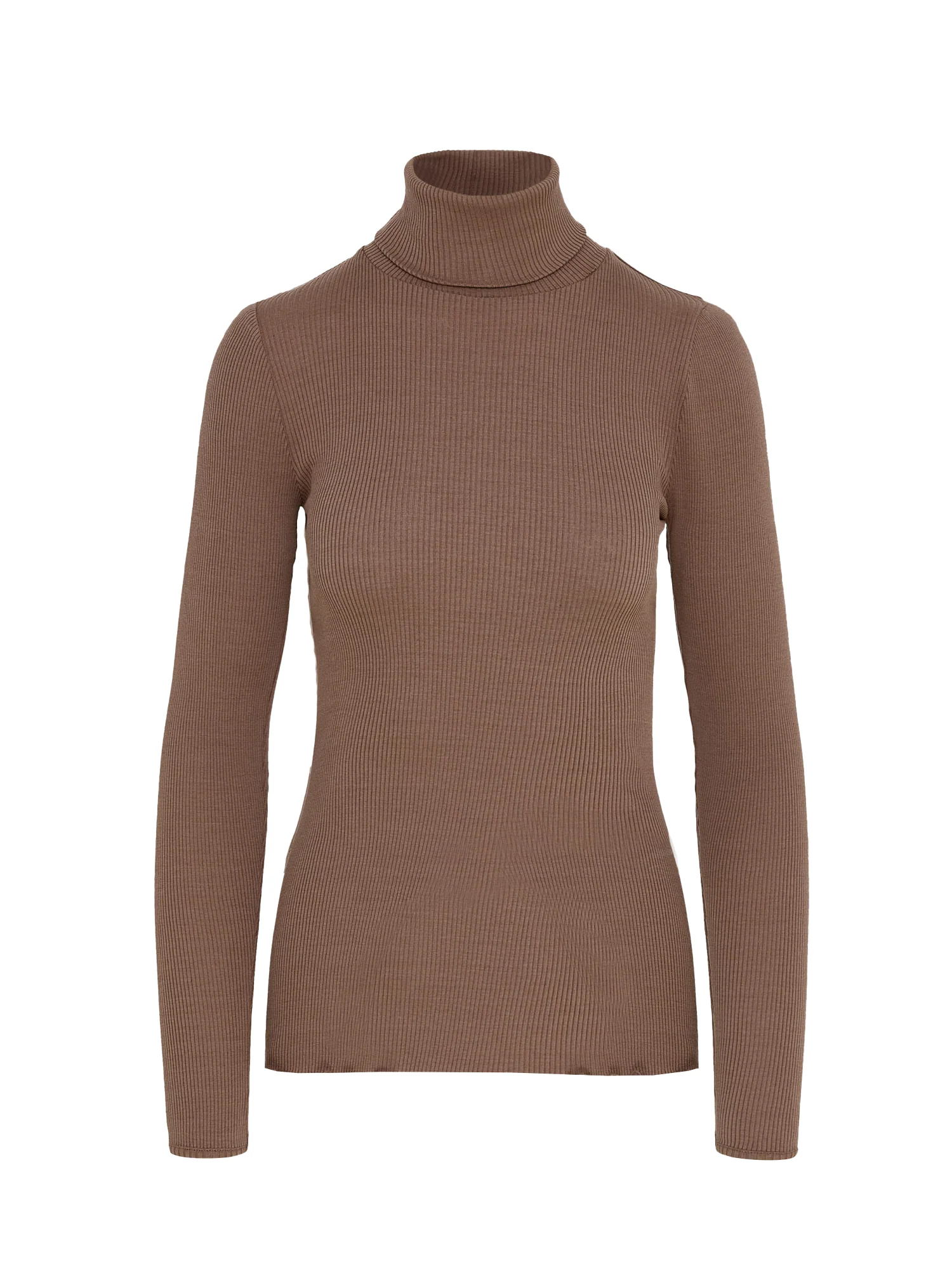 Nia Ribbed Roll Neck Walnut Whip - Image 4