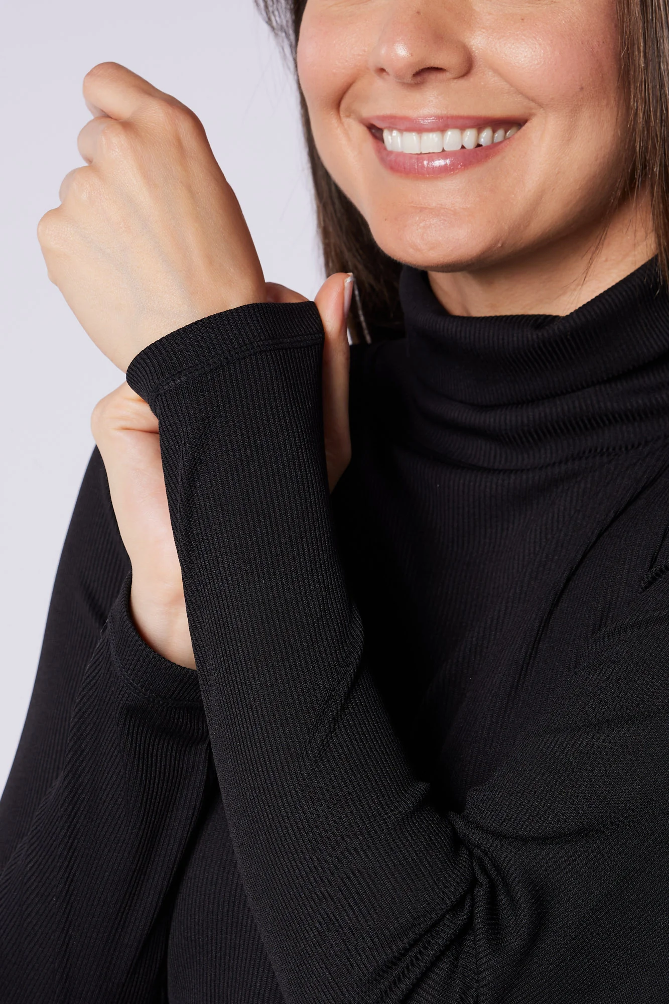 Nia Ribbed Roll Neck Pitch Black - Image 3