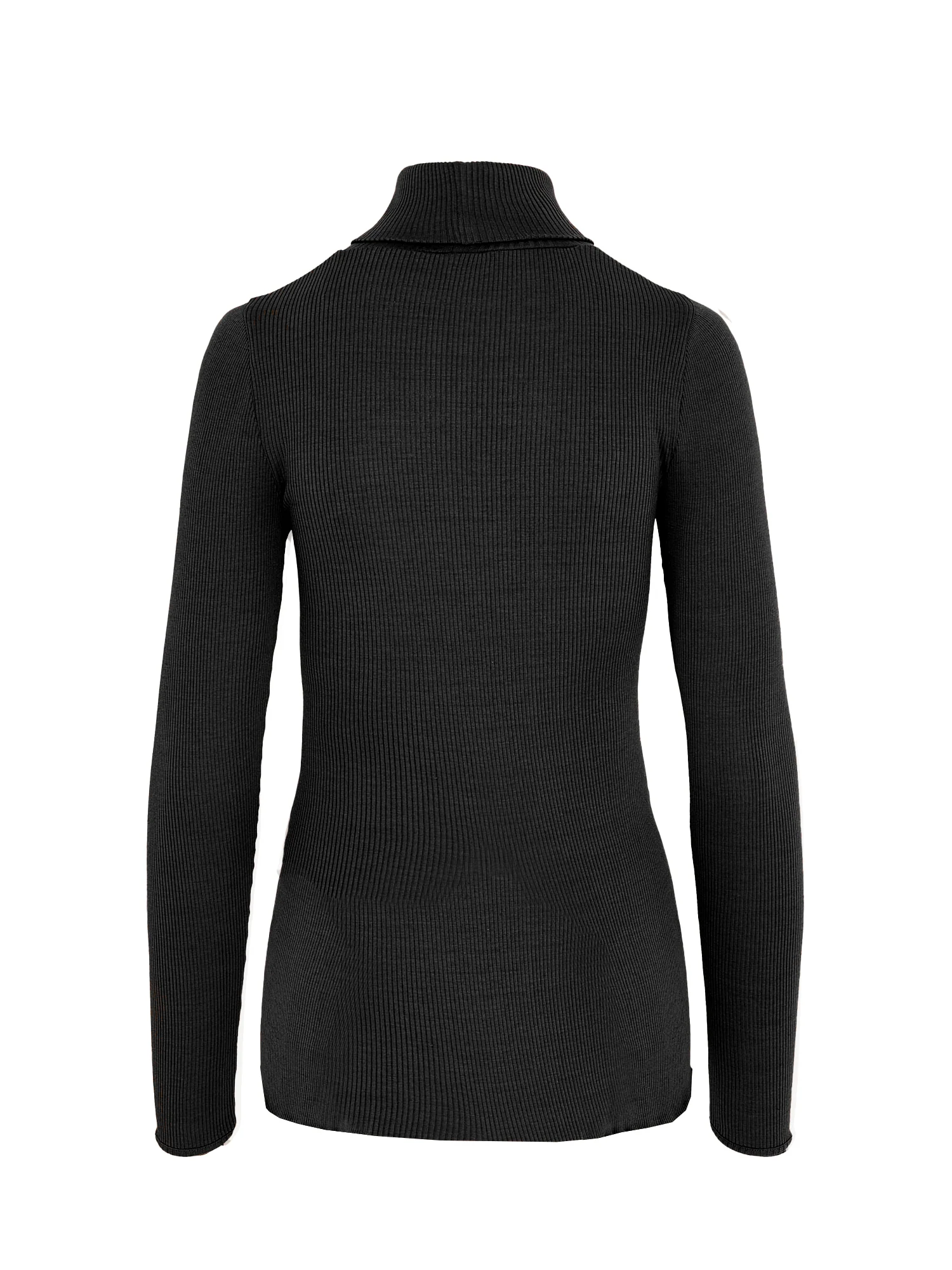 Nia Ribbed Roll Neck Pitch Black - Image 4