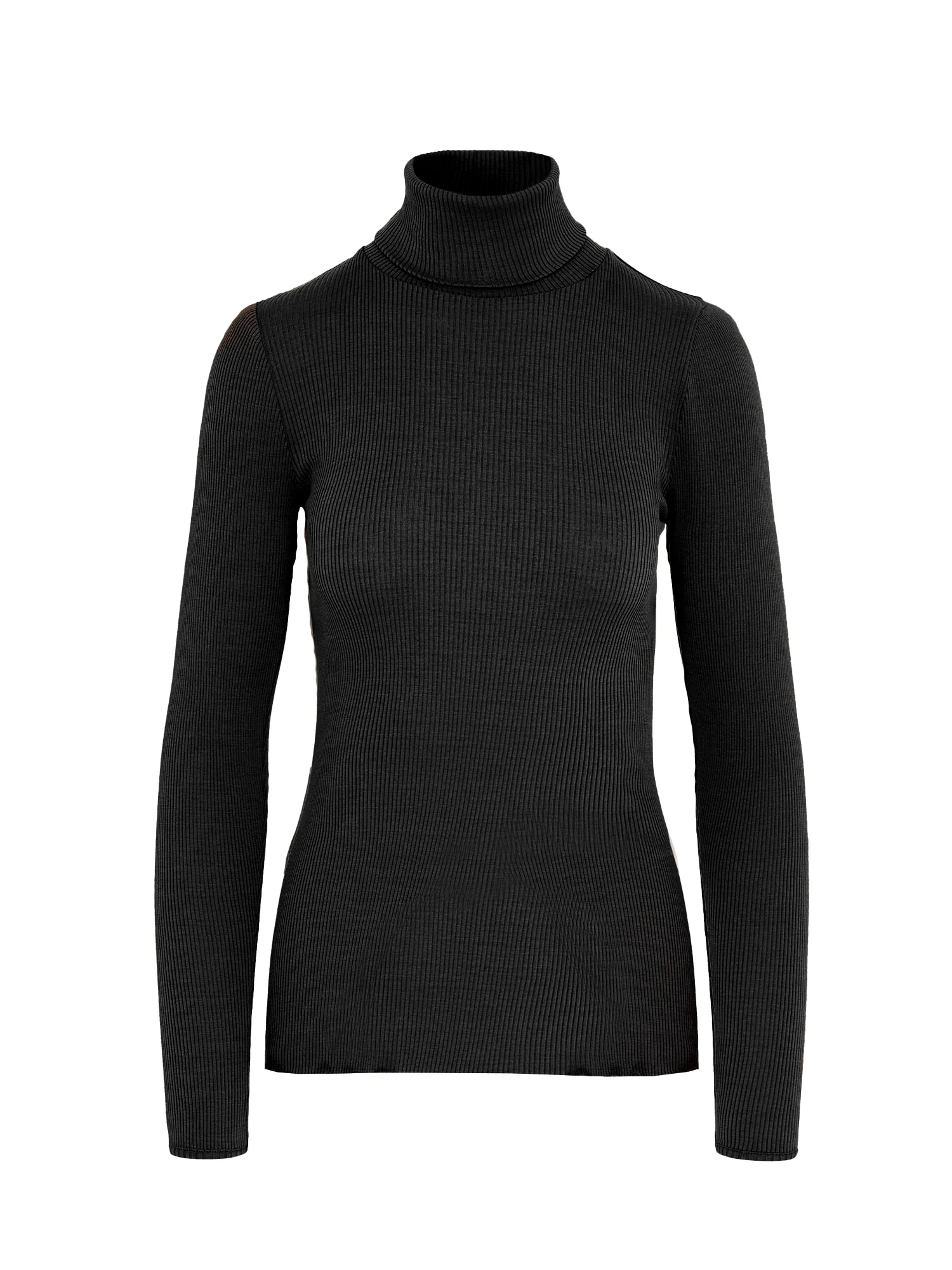 Nia Ribbed Roll Neck Pitch Black - Image 5