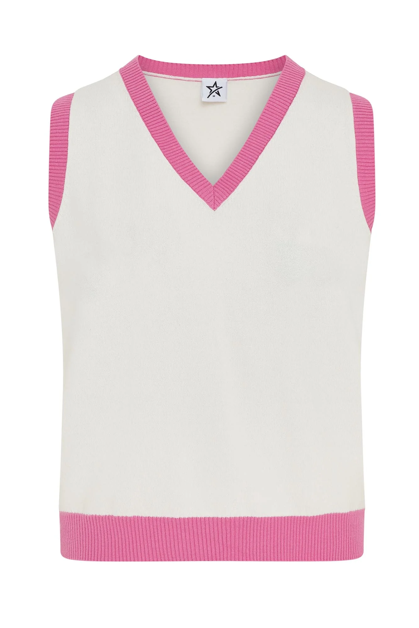 Point Cotton Slipover White & Super Pink - Image 6