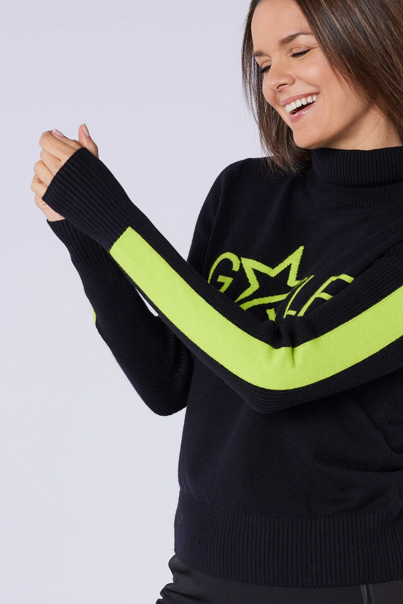 Sabrina Sweater Black & Lynx Lime - Image 4